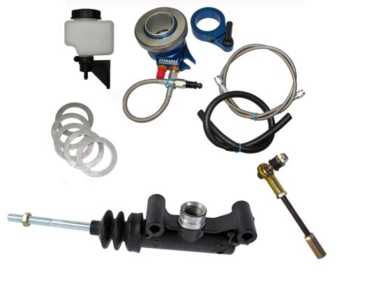 FORD HYDRAMAX Hydraulic Clutch Actuator System for TKX, TKO/Ford T5/Ford T56/Ford Magnum Street Rod Kit- Floor Mounted Pedals