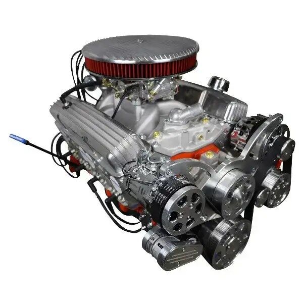 GM Small Block Compatible 383 c.i. Low Profile Engine - 436 Horsepower - Deluxe Dressed - Polished Pulley Kit - Carbureted - Image 3