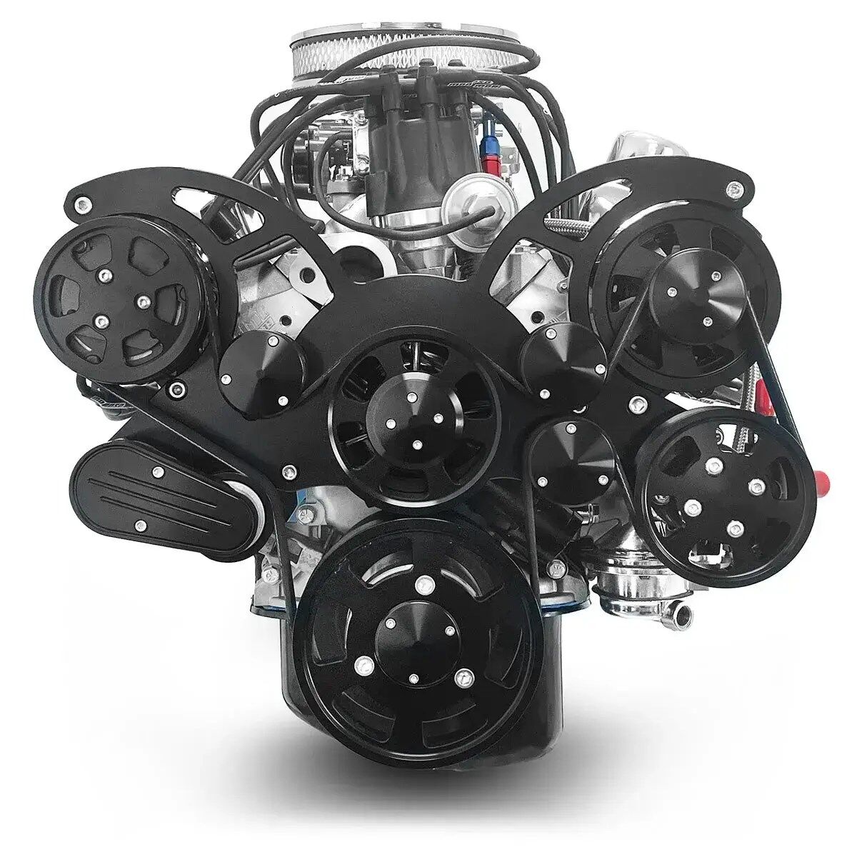Ford Small Block 302 c.i. Engine - 361 Horsepower - Deluxe Dressed with Black Pulley Kit - Carbureted Rear Sump Oil Pan - Image 3