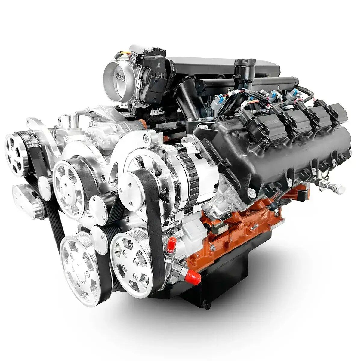 Chrysler Hemi Compatible 426 c.i. Pro Series Engine - 610 Horsepower - Deluxe Dressed - Polished Pulley Kit - Fuel Injected