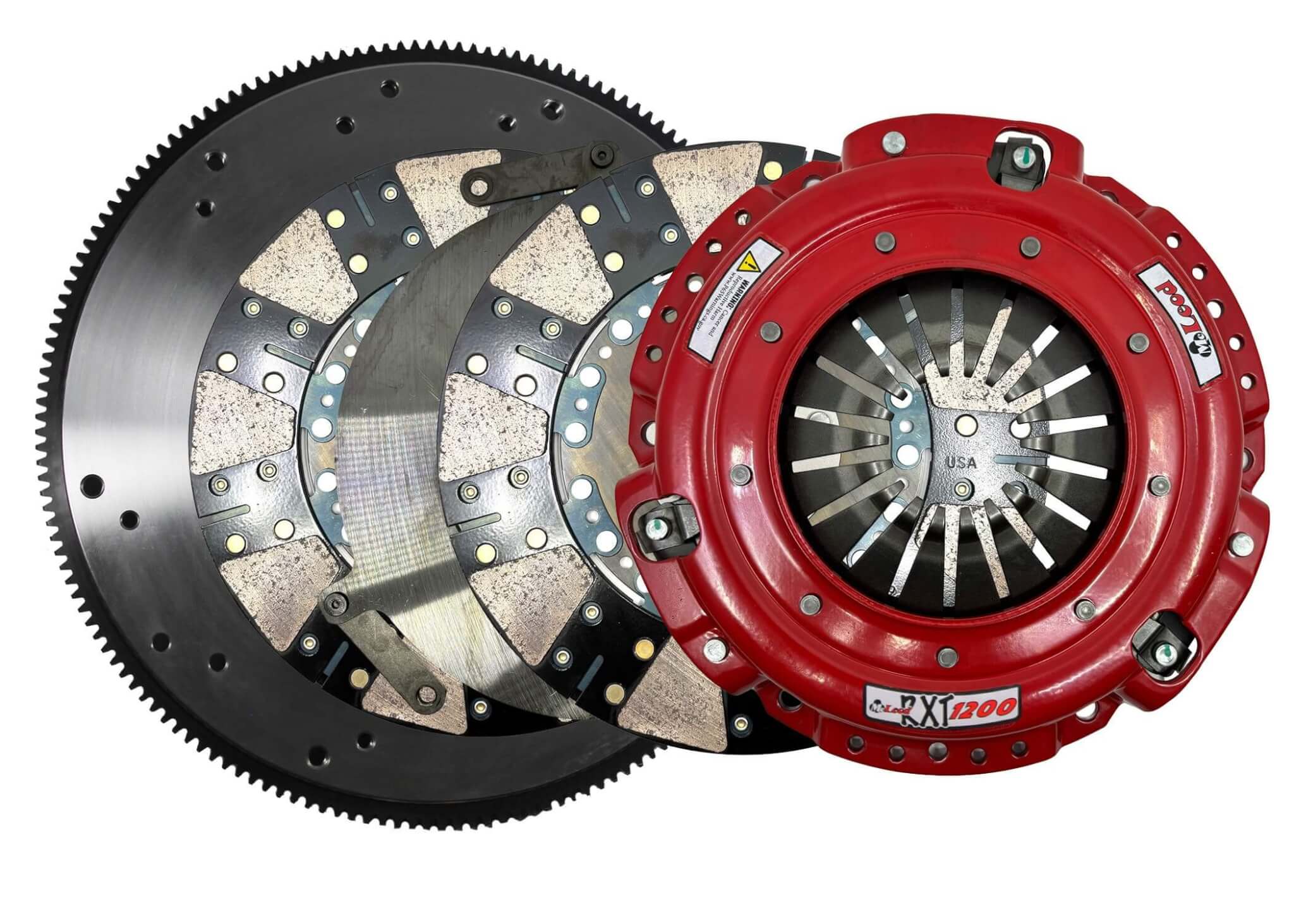 McLeod RXT 1200 Dual Disc Clutch Kit, Steel Flywheel, Ford 1996-17 4.6,5.0L 8 Bolt Crank, 1-1/8 x 26, 164T