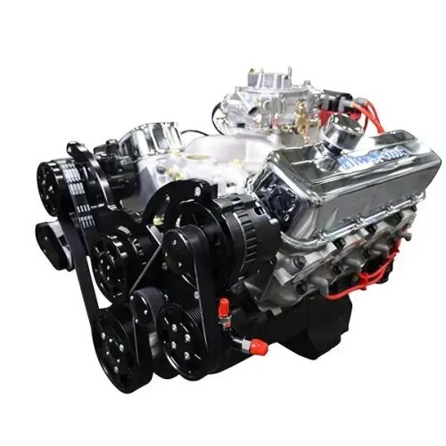 GM Big Block Compatible 496 c.i. Engine - 600 Horsepower - Deluxe Dressed - Black Pulley Kit - Carbureted