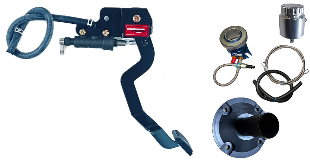 1964-66 Ford Mustang Hydraulic Clutch Conversion Kit with Underdash Hydraulics Clutch Pedal for Toploader 4-Speed 1-1/16" Input Shaft