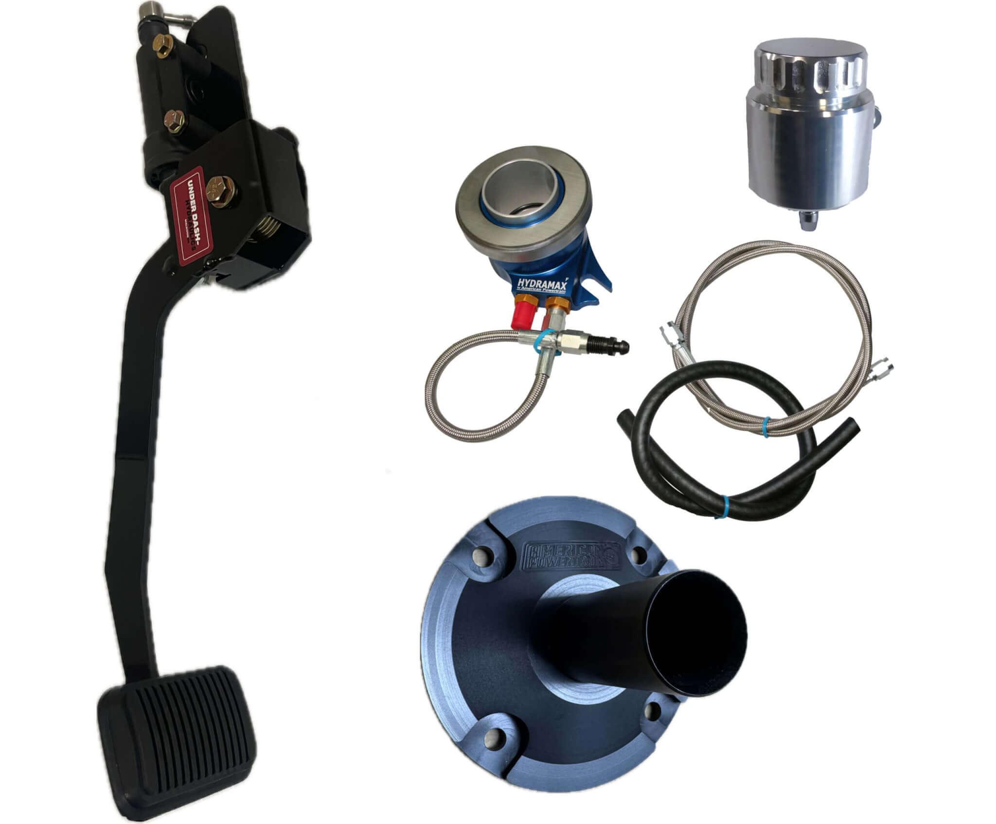 1969-70 Ford Mustang with Power Brake- Hydraulic Clutch Conversion Kit with Underdash Hydraulics Clutch Pedal for Toploader 4-Speed with 1 1/16" Input Shaft