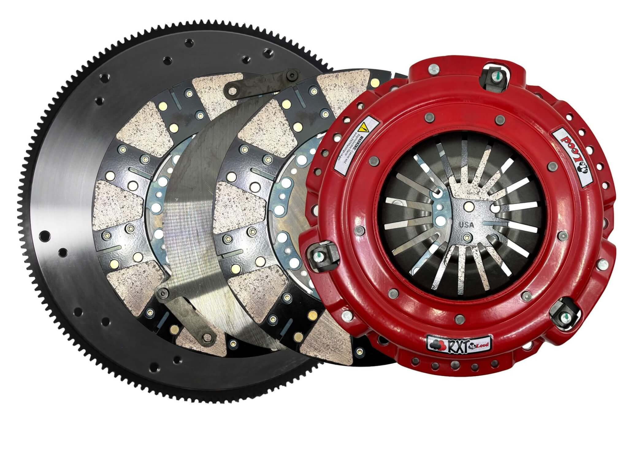 McLeod RXT Dual Disc Clutch Kit, Steel Flywheel, Ford 1996-17 4.6,5.0L 8 Bolt Crank, 1-1/8 x 26, 164T