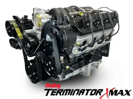 GM LS Compatible 376 c.i. Pro Series Engine - 530 Horsepower - Deluxe Dressed - Black Pulley Kit - Holley Terminator X EFI System