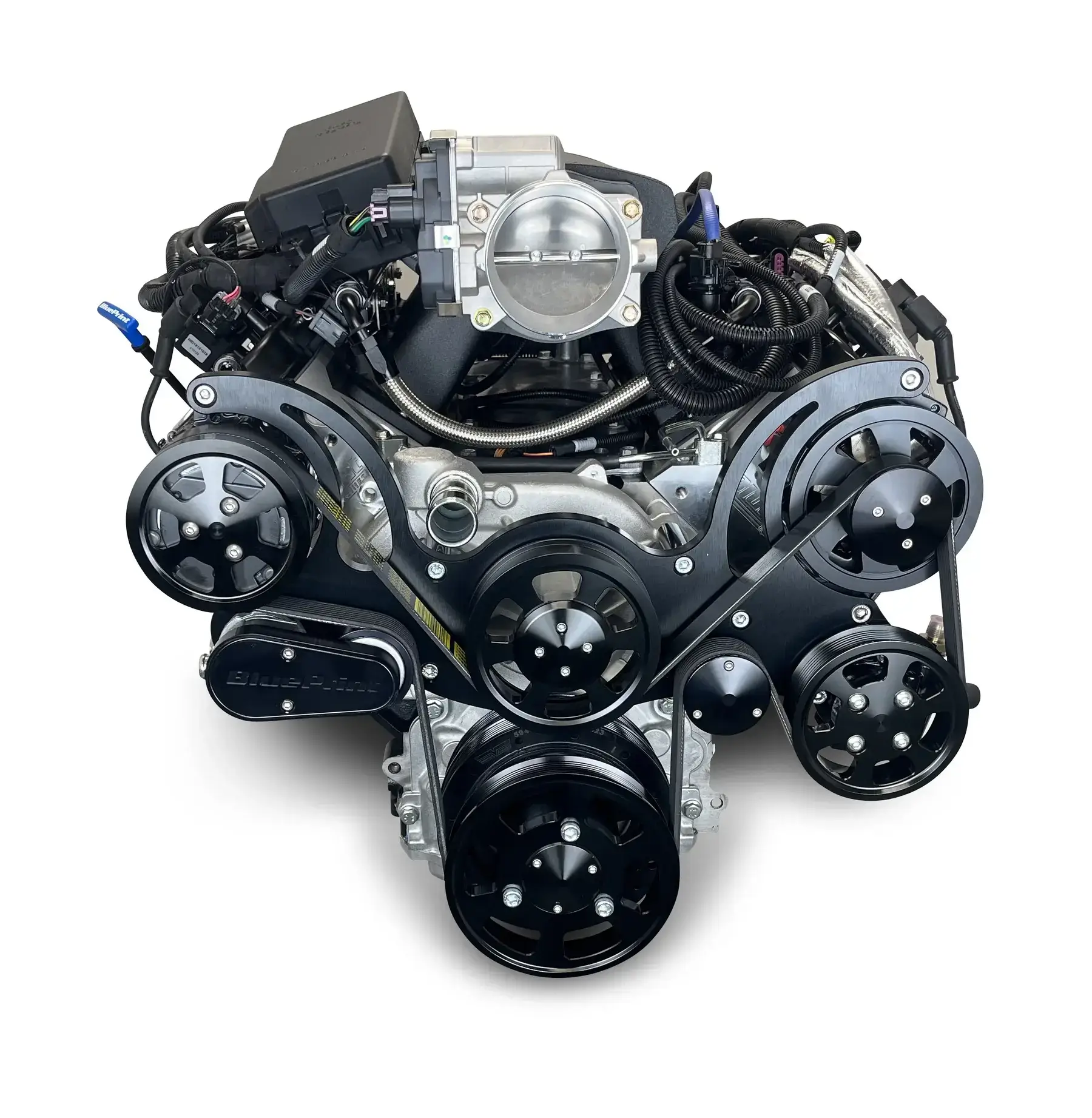 GM LS Compatible 427 c.i. Pro Series Engine - 600 Horsepower - Deluxe Dressed - Black Pulley Kit - Holley Terminator X EFI System - Image 2