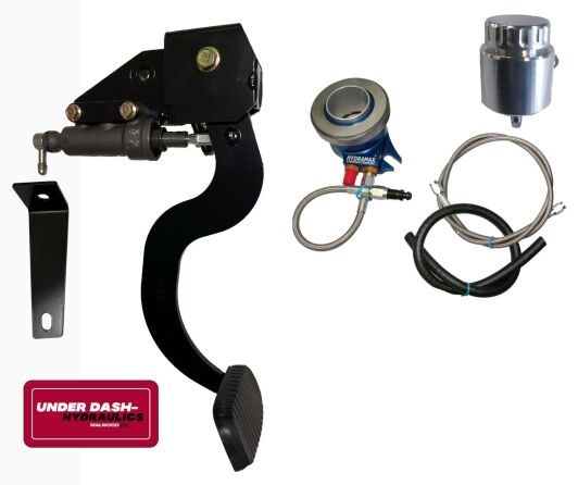 1955-57 Chevy Tri-Five Hydraulic Clutch Conversion Kit with Underdash Hydraulics Clutch Pedal for 4-speed Muncie, 5-speed Tremec TKO, TKX