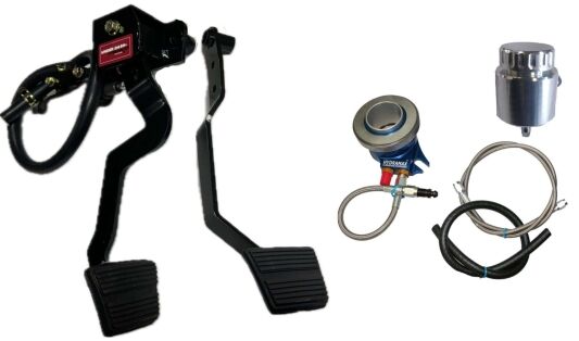 1967-69 Chevrolet Camaro Pontiac Firebird Trans Am Hydraulic Clutch Conversion Kit with Malwood Clutch Pedal for TKX, TKO and Muncie Automatic to manual only