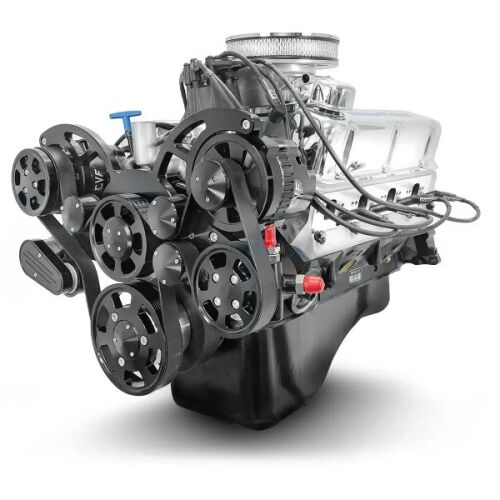 Ford Small Block 302 c.i. Engine - 361 Horsepower - Deluxe Dressed with Black Pulley Kit - Fuel Injected Front Sump Oil Pan