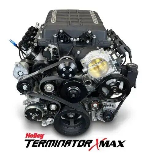 GM LS 376 c.i. Pro Series Engine - 700 Horsepower - Deluxe Dressed - Black Pulley Kit - Holley Terminator X EFI System