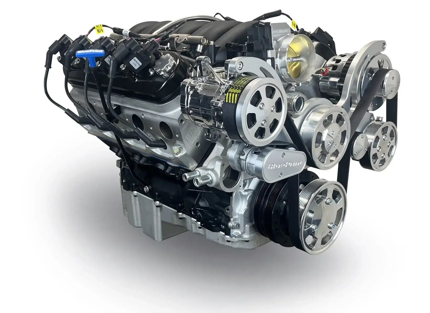 GM LS Compatible 376 c.i. Pro Series Engine - 530 Horsepower - Deluxe Dressed - Polished Pulley Kit - Holley Terminator X EFI System - Image 3