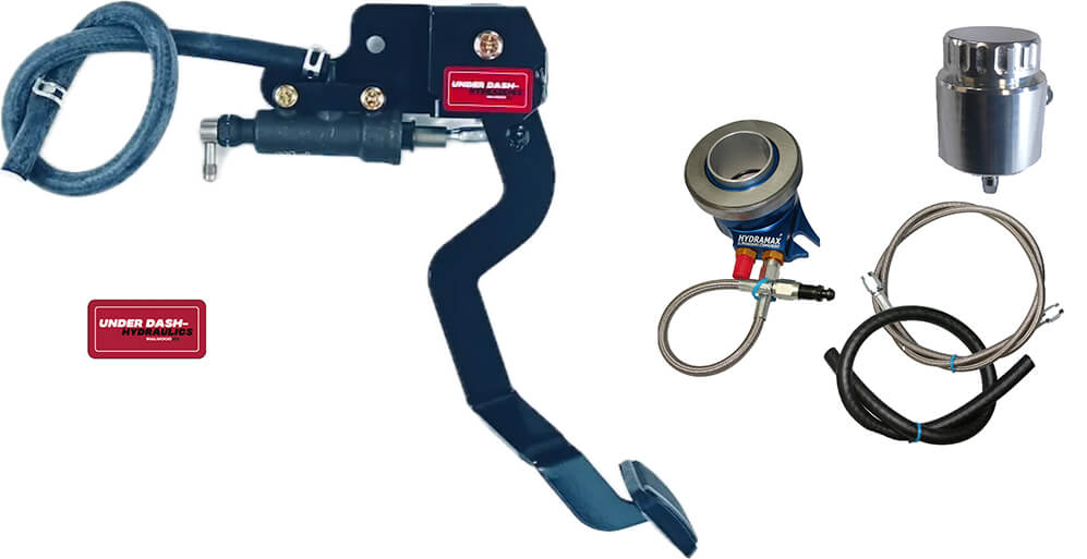 1964-66 Ford Mustang Hydraulic Clutch Conversion Kit with Underdash Hydraulics Clutch Pedal for TKX, TKO, T-5 and Magnum 6-Speed, T-56