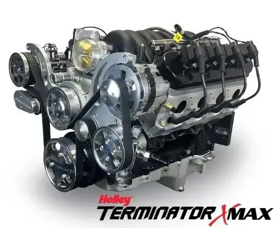 GM LS Compatible 376 c.i. Pro Series Engine - 530 Horsepower - Deluxe Dressed - Polished Pulley Kit - Holley Terminator X EFI System