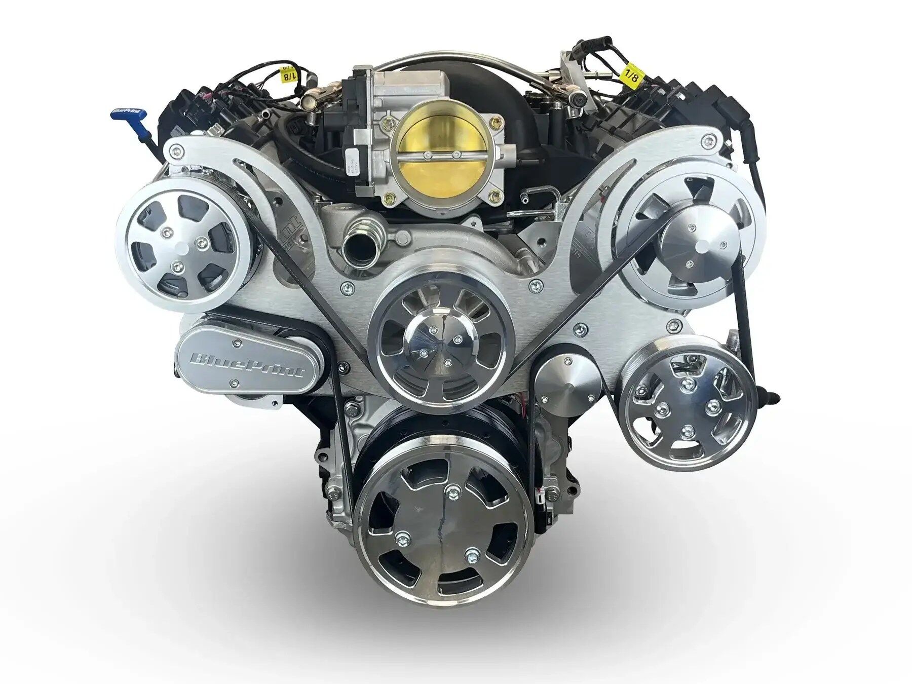 GM LS Compatible 376 c.i. Pro Series Engine - 530 Horsepower - Deluxe Dressed - Polished Pulley Kit - Holley Terminator X EFI System - Image 2