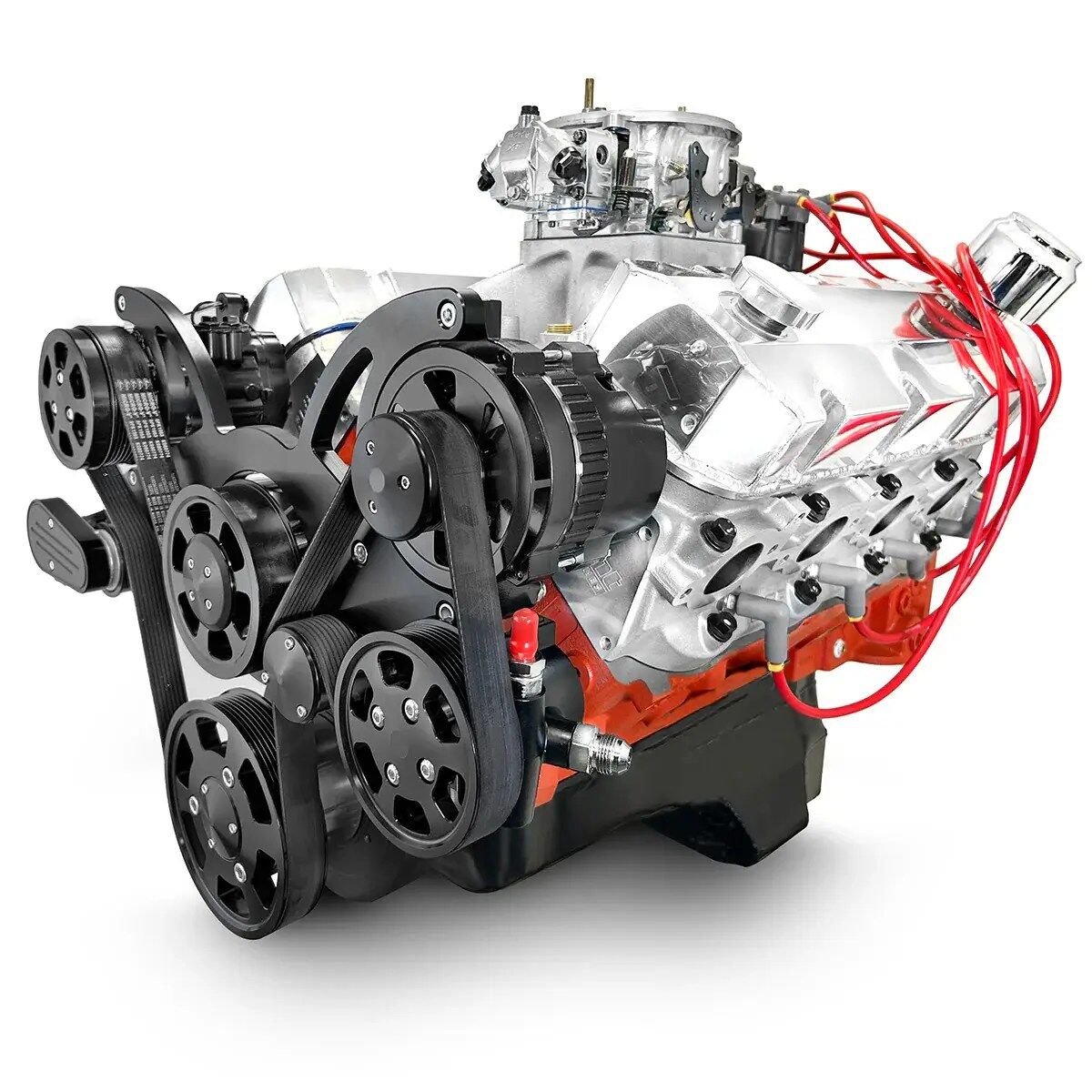 GM Big Block Compatible 598 c.i. Pro Series Engine - 741 Horsepower - Deluxe Dressed - Black Pulley Kit - Carbureted