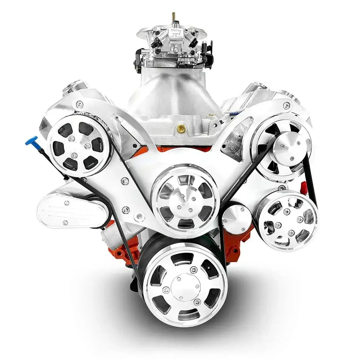 GM Big Block Compatible 598 c.i. Pro Series Engine - 741 Horsepower - Deluxe Dressed - Polished Pulley Kit - Carbureted - Image 2