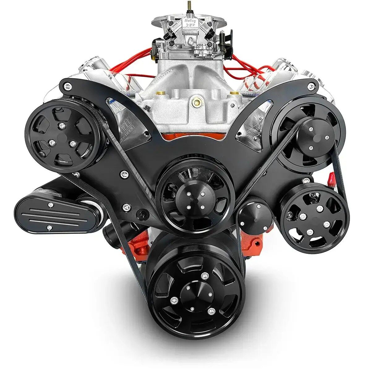 GM Big Block Compatible 598 c.i. Pro Series Engine - 741 Horsepower - Deluxe Dressed - Black Pulley Kit - Carbureted - Image 2
