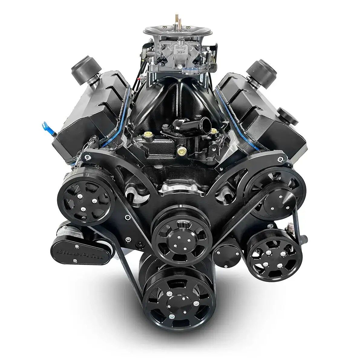 GM Big Block Compatible 632 c.i. Pro Series Engine - 815 Horsepower - Blackout Reaper Edition - Deluxe Dressed - Black Pulley Kit - Fuel Injected - Image 2
