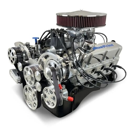 Ford Small Block 347 c.i. Engine - 415 Horsepower -Deluxe Dressed with Polished Pulley Kit - Front Sump Oil Pan- Fuel Injected