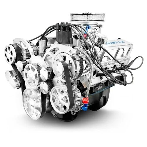 Ford Small Block  302 c.i. Engine - 361 Horsepower - Deluxe Dressed with Polished Pulley Kit - Carbureted Rear Sump Oil Pan