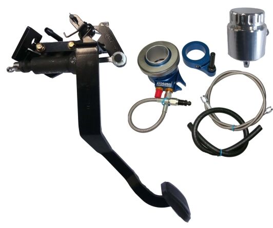 1979-93 Ford Fox Body Mustang Hydramax Hydraulic Clutch System for Tremec TKX, TKO, T-5 5-speed and Tremec Ford 6-Speed for Automatic to Manual Conversion only.