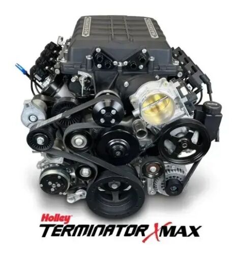 GM LS 376 c.i. Pro Series Engine - 700 Horsepower - Deluxe Dressed - Black Pulley Kit - Holley Terminator X EFI System