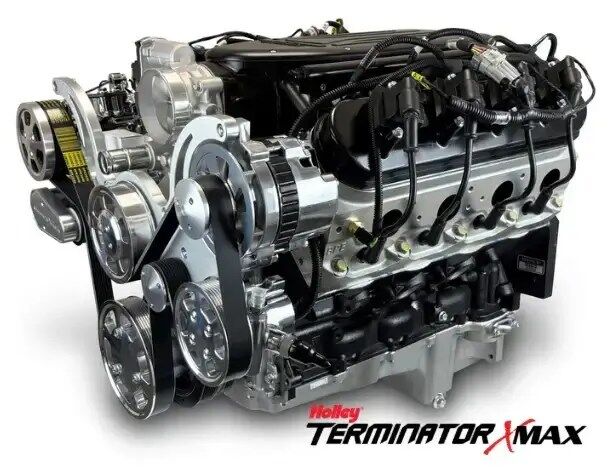GM LS Compatible 376 c.i. Pro Series Engine - 510 Horsepower - Deluxe Dressed - Polished Pulley Kit - Holley Terminator X EFI System