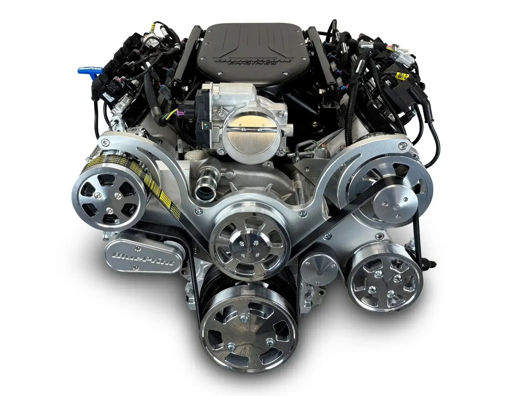GM LS Compatible 376 c.i. Pro Series Engine - 510 Horsepower - Deluxe Dressed - Polished Pulley Kit - Holley Terminator X EFI System - Image 2