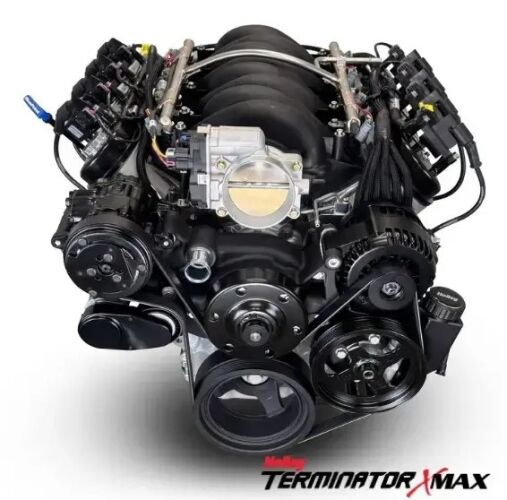 GM LS Compatible 376 c.i. Pro Series Engine - 530 Horsepower - Deluxe Dressed - Black Pulley Kit - Holley Terminator X EFI System