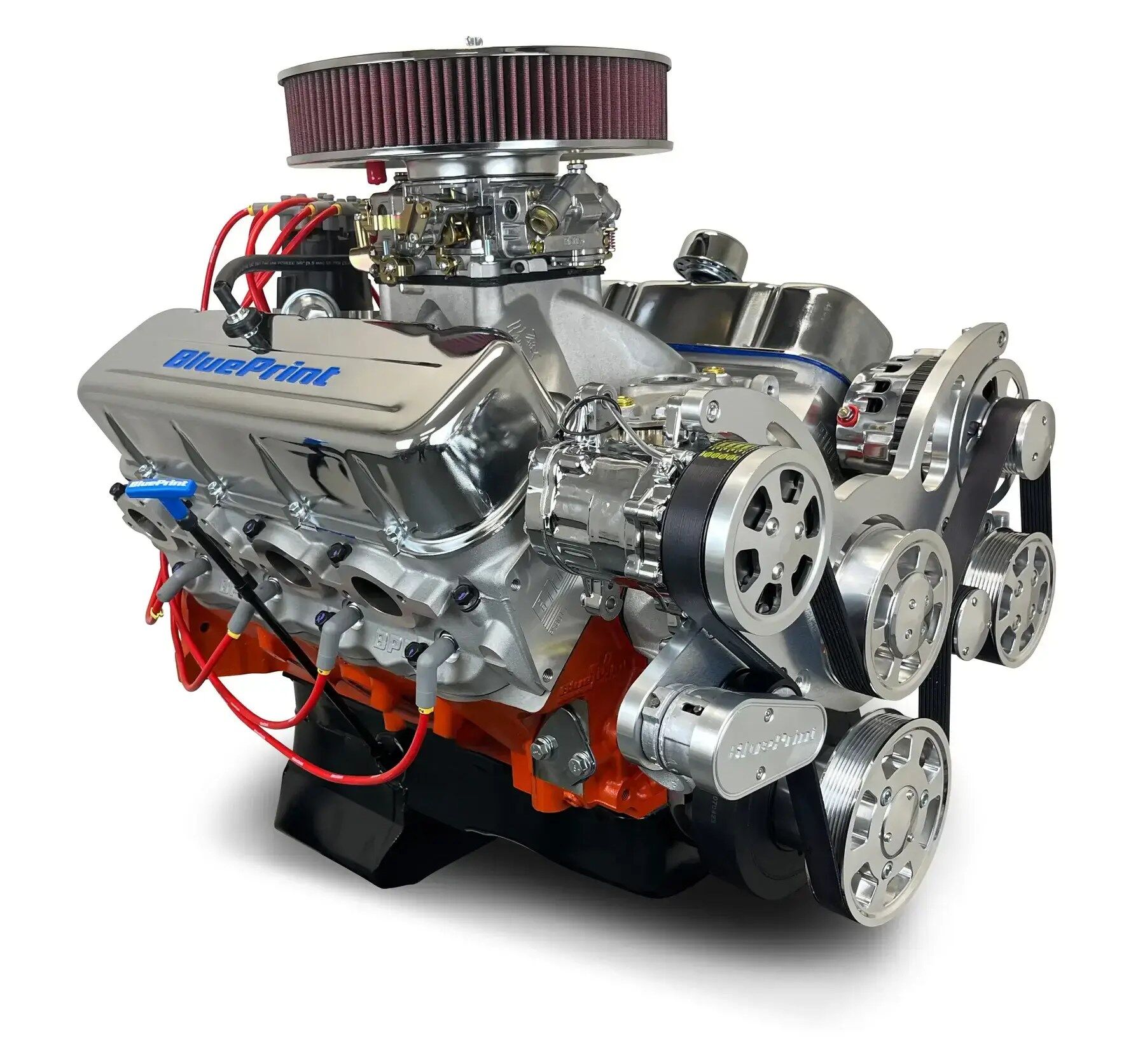 GM Big Block Compatible 540 c.i. Pro Series Engine - 670 Horsepower - Deluxe Dressed - Polished Pulleys - Carbureted - Image 3