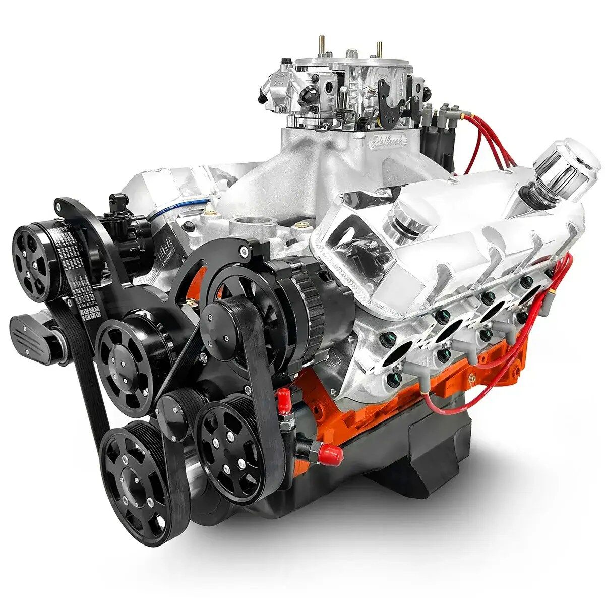 GM Big Block Compatible 572 c.i. Pro Series Engine - 750 Horsepower - Deluxe Dressed - Black Pulley Kit - Carbureted