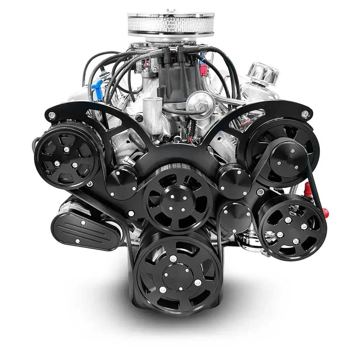 Ford Small Block 302 c.i. Engine - 361 Horsepower - Deluxe Dressed with Black Pulley Kit - Carbureted Front Sump Oil Pan - Image 3