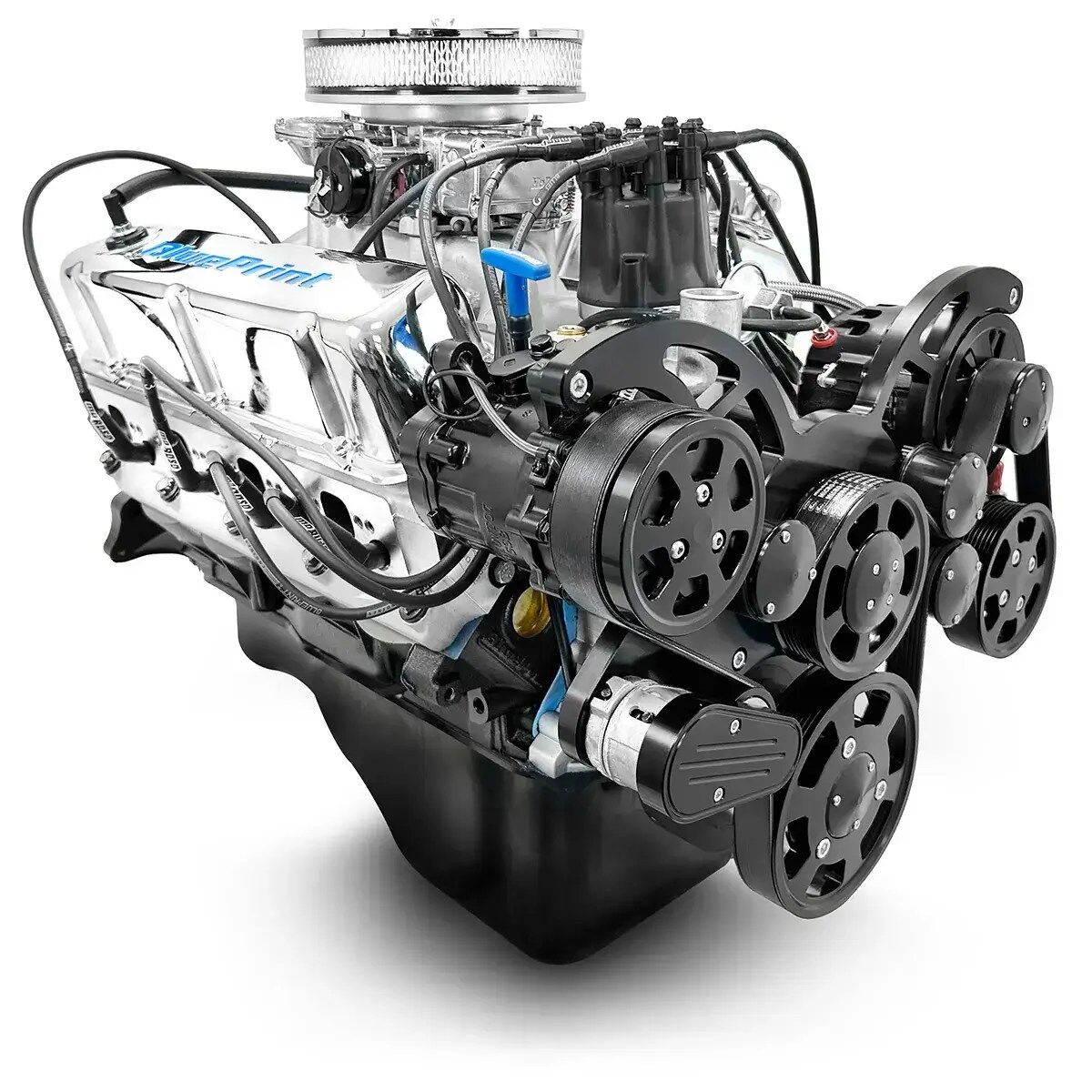 Ford Small Block 302 c.i. Engine - 361 Horsepower - Deluxe Dressed with Black Pulley Kit - Carbureted Front Sump Oil Pan - Image 2
