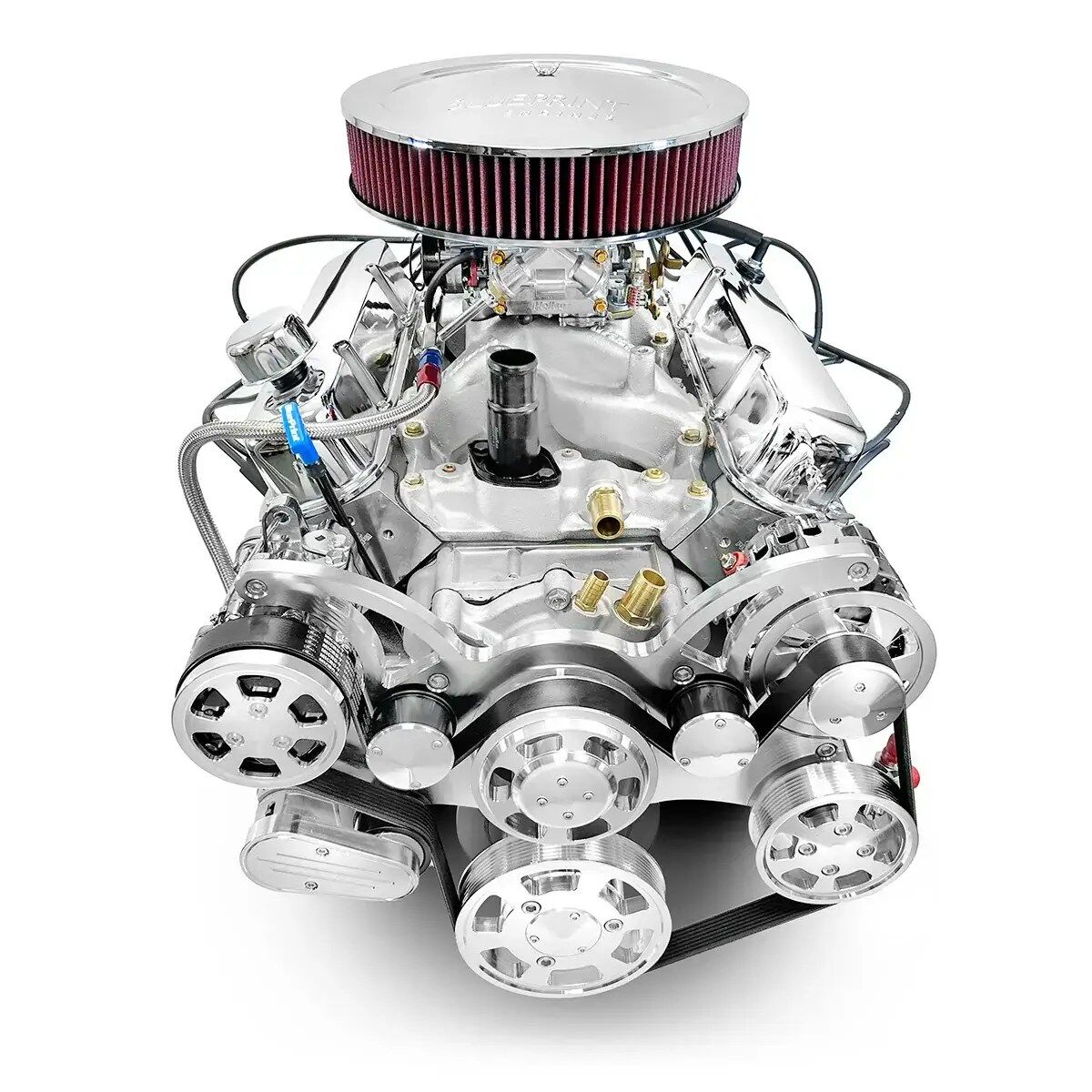 Chrysler Small Block Compatible 408 c.i. Engine - 465 Horsepower - Deluxe Dressed with Polished Pulley Kit - Carbureted - Image 2