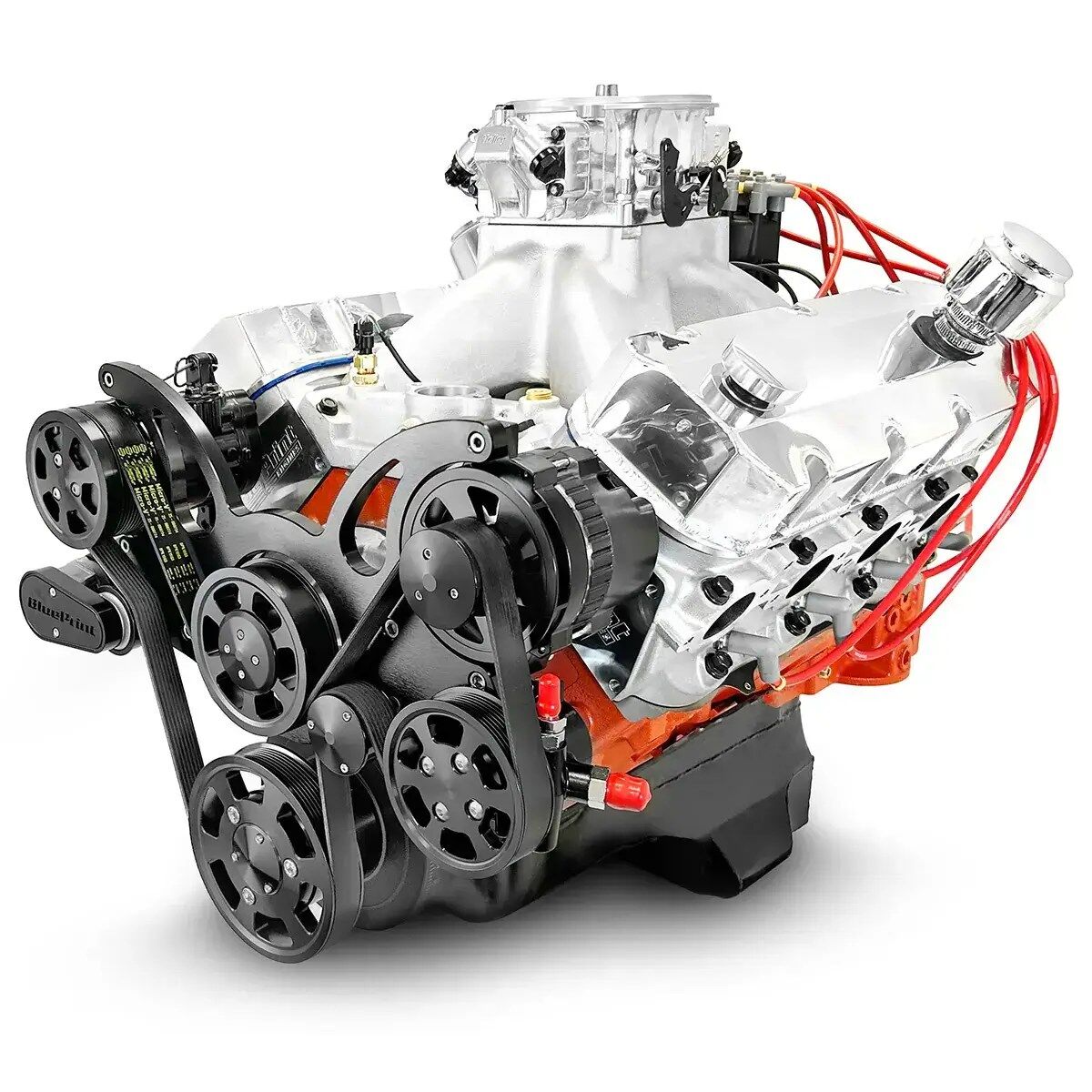 GM Big Block Compatible 632 c.i. Pro Series Engine - 815 Horsepower - Deluxe Dressed - Black Pulley Kit - Fuel Injected