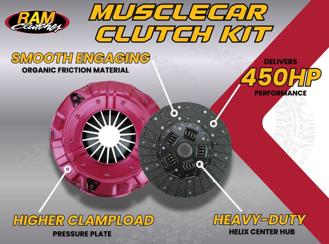 RAM Musclecar 450HP Street Performance Organic Clutch Kit Chrysler diaphragm 11 x 1 1/8-26 - Image 2